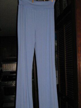 Old Navy Baby Blue UltraLite Foldover-Waist Flare Lounge Pants Size Medium Tall
